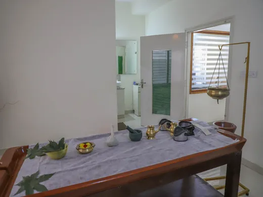 Ayurvedic therapy room at Adivaidyam